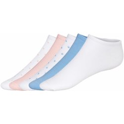 Esmara dámské nízké ponožky 5 párů bílá/modrá/růžová