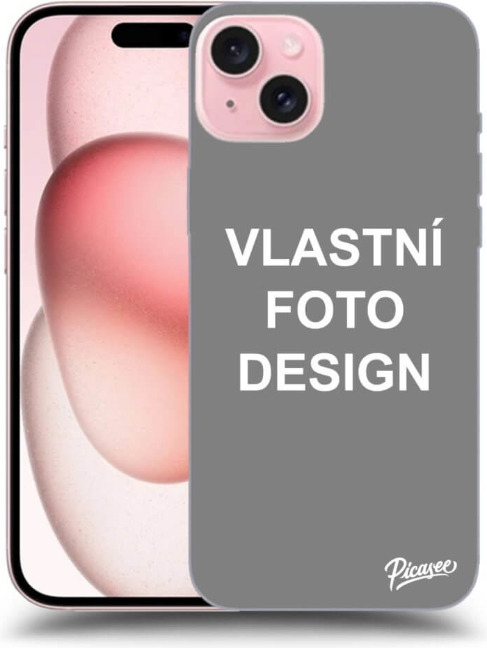 Pouzdro Picasee silikonové Apple iPhone 15 - Vlastní design/motiv čiré