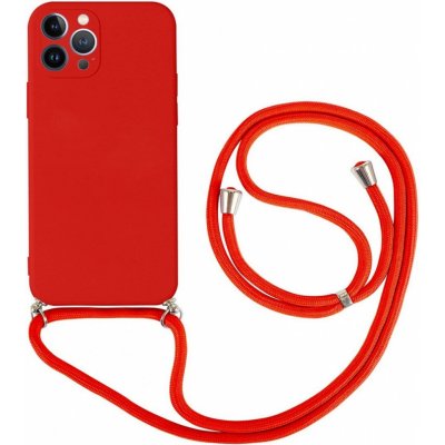 Pouzdro TopQ iPhone 13 Pro červený se šňůrkou