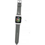 Karl Lagerfeld Apple Watch 4/5/6/7/SE 44/45mm stříbrný řemínek Saffiano Karl Heads KLAWLOKHG – Zboží Mobilmania