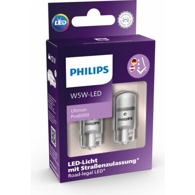 Philips LED Ultinon Pro6000 W5W LED s homologací pro silniční provoz* 6000K – Hledejceny.cz