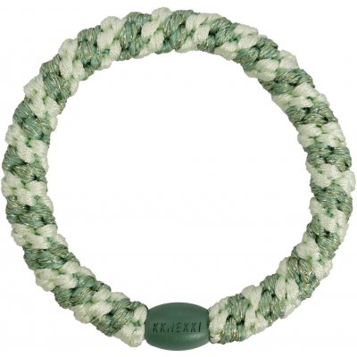 KKNEKKI Gumička do vlasů Kknekki Stripe Mint Pistacio Glitter, zelená barva, textil – Hledejceny.cz