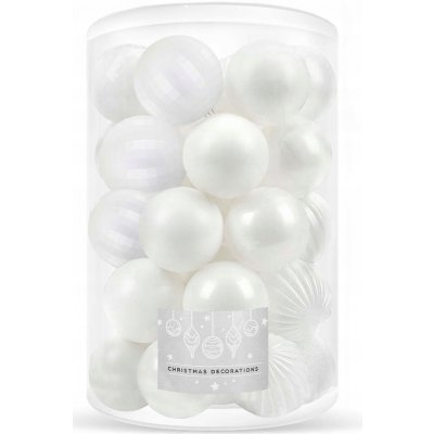 SPRINGOS Vánoční baňky bílé mix 8cm sada 30ks CA0878-XG – Hledejceny.cz