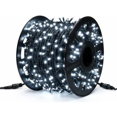DECOLED Easy Fix LED světelný řetěz, 100 m, venkovní, ledově bílá, 1000 diod, IP44, černý kabel, cívka – Hledejceny.cz