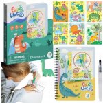 Kouzelné malování vodou Dinosauři omalovánky/blok 12x14cm štětec 8 listů v krabičce – Zboží Dáma