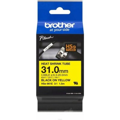 Brother HSE-661E, bužírka žlutá / černá 31 mm – Zbozi.Blesk.cz