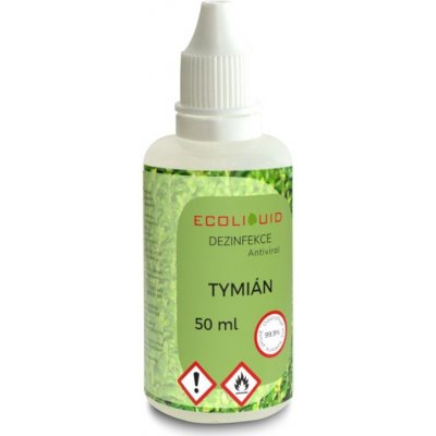 Ecoliquid ANTIVIRAL dezinfekce na ruce - viry, bakterie, plísně 50 ml kapátko Vůně: Tymián