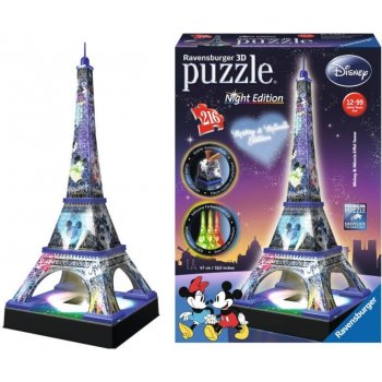 Ravensburger 3D puzzle svítící Eiffelova věž s Disney Noční edice 216 ks