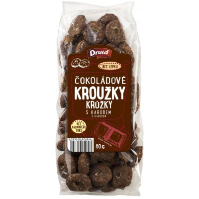 Druid Kroužky čokoládové s karobem 80 g – Zbozi.Blesk.cz