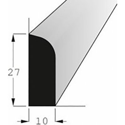 Lišta rohová vnitřní borovice 27x10mm, délka 200cm