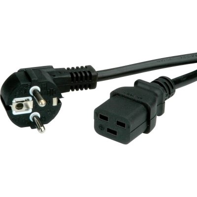 Value Kabel síťový 16A, CEE 7/7(M) - IEC320 C19, 2m, černý - 19.99.1552 – Sleviste.cz