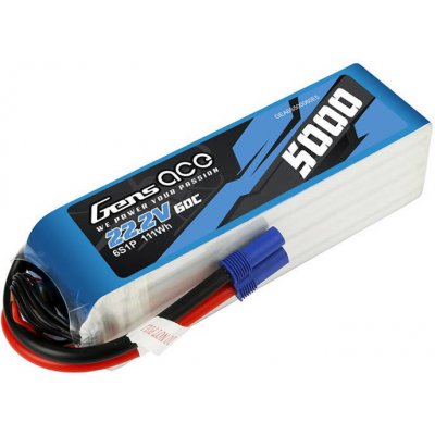 GENS ACE 5000MAH 22.2V 60C 6S1P LIPO BATTERY PACK – Zboží Mobilmania