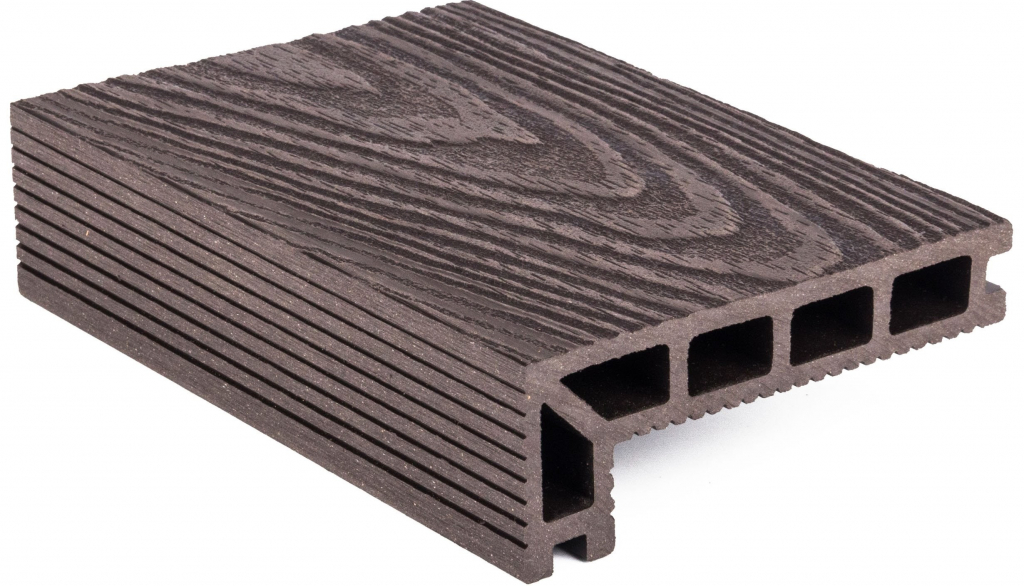 G21 Terasové prkno G21 zakončovací, 2,5 x 14,8 x 400 cm, Dark Wood, WPC