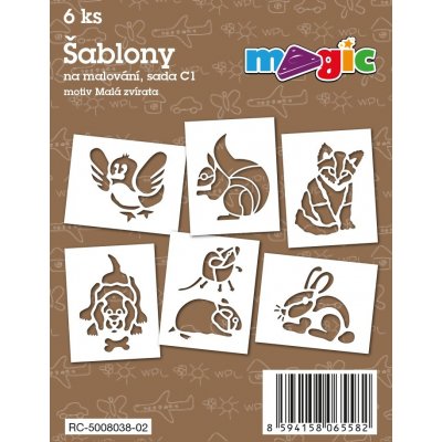 Magic Šablony papírové zvířátka 11x14 cm 6 ks – Zboží Dáma