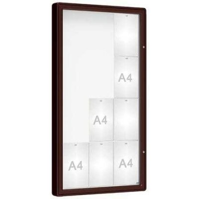 PROCITY Venkovní vitrína model 2000, 12 x A4, plexi, hnědá | Zboží Auto