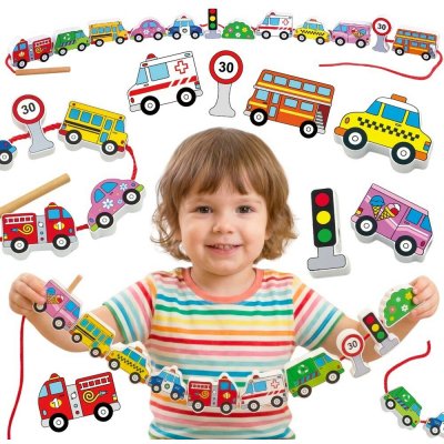 Viga Lacing Blocks Set provlékací hra auta – Zbozi.Blesk.cz