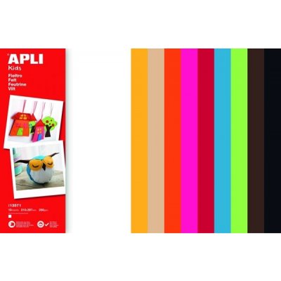 APLI Dekorační filc 210 × 297 mm, mix barev, 10 ks – Zboží Mobilmania