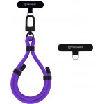 Techsuit - Lanový popruh na zápěstí RWS1-26-34 - pro telefony, karabina, nylonový oplet, odolný, nastavitelný, univerzální - Cosmic Violet – Sleviste.cz
