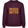 Dámská mikina s potiskem AWDis Sweat mikina Pivní design No Beer No Fun Purpurovočervená