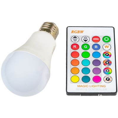 T-LED LED žárovka RGBW E27 5W 360° RGB + Teplá bílá – Zboží Mobilmania