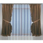 Závěs, Bonadea komplet 3 ks, hnědý, 150 x 250 cm – Hledejceny.cz