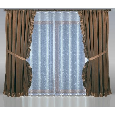 Závěs, Bonadea komplet 3 ks, hnědý, 150 x 250 cm – Hledejceny.cz