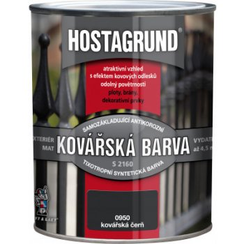 Barvy a laky Hostivař HOSTAGRUND KOVÁŘSKÁ BARVA S2160 0,6 L 0950 kovářská čerň