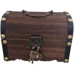 Pokladnička na peníze Dřevěná krabička s visacím zámkem dárek 14,5 cm CIE – Zboží Mobilmania