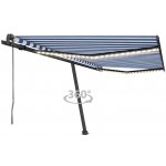 VidaXL Automatická markýza LED a senzor větru 400 x 350 cm modrobílá – Sleviste.cz