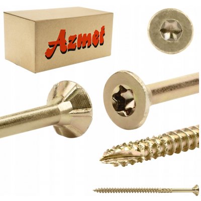 Vruty do dřeva 6x100 mm TORX 100 ks tesařské kuželové Azmet WT-60100 – Hledejceny.cz