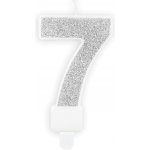 PartyDeco Narozeninová svíčka číslo 7 stříbrná – Sleviste.cz