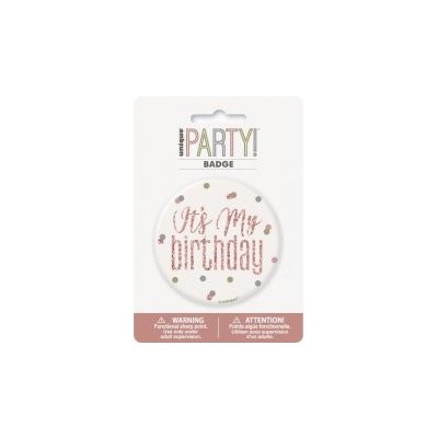 Unique Narozeniná brož Its my birthday rosegold s tečkami – Zboží Dáma