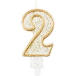 Godan Dortová svíčka číslo 2 zlatá – Sleviste.cz