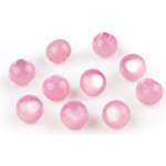 Perla k našití / knoflík kočičí oko Ø11 mm Varianta: 2 růžová sv., Balení: 10 ks – Hledejceny.cz
