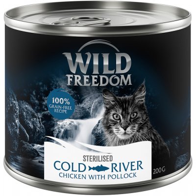 Wild Freedom Adult Sterilised bez obilovin Cold River kuře a treska 6 x 0,2 kg