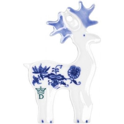 Český porcelán Vánoční ozdoba sob cibulový porcelán 10511 – Sleviste.cz