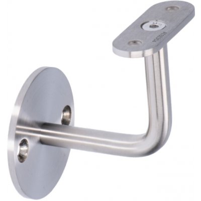 Držák madla na stěnu na jekl, zadní vnítřní závit M6, broušená nerez K320 /AISI304 – Sleviste.cz