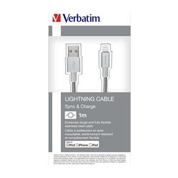 Verbatim 48859 USB (2.0), USB A (2.0) M/Apple Lightning M, 1m, stříbrný