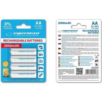 Esperanza AA 2000mAh 4ks EZA104W - 5901299922538 – Zbozi.Blesk.cz