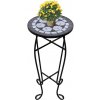 vidaXL stolek na květiny 41129 černo-bílý