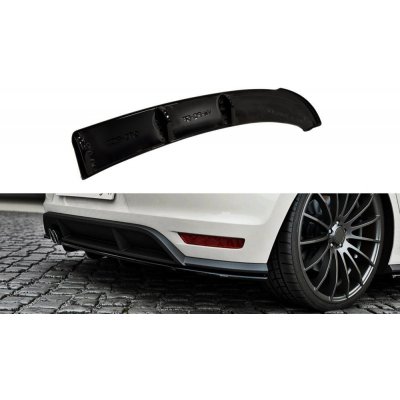 Maxton Design spoiler pod zadní nárazník pro Volkswagen Polo GTI Mk5 Facelift, černý lesklý plast ABS, s žebrováním