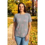 Jsem máma Bavlněné kojicí tričko se skrytými zipy šedé s mašličkami – Sleviste.cz