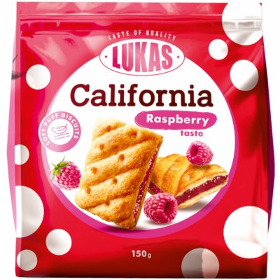Lukas California Raspberry taste Malinové taštičky z lístkového těsta 150 g – Zboží Dáma