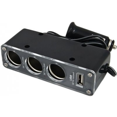Rozdvojka autozapalovače 3x +1xUSB 12V/5V SA023 | Zboží Auto
