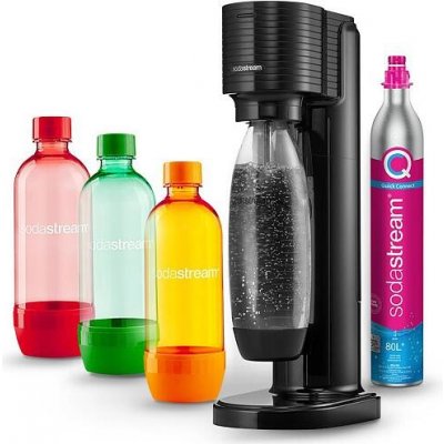 SodaStream Set Gaia Black + Láhev SodaStream 1l TriPack Orange Red Green – Zbozi.Blesk.cz