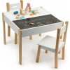 Dětský stoleček s židličkou EcoToys dřevěný stůl s tabulí a dvěma židličkami