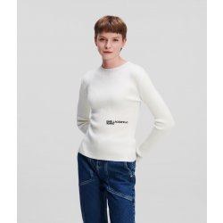 Karl Lagerfeld JEANS KLJ LSLV FITTED SWEATER bílá