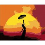 ZUTY Malování podle čísel ŽENA S DEŠTNÍKEM A ZÁPAD SLUNCE 80 x 100 cm – Hledejceny.cz