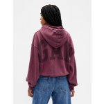 GAP mikina s kapucí Logo Cropped Červená – Zboží Dáma