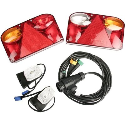 Elektrokabeláž k vleku, sada se světly (FT-88) 13-pin / 5 m + 3,1 m obrys, FRISTOM – Zboží Mobilmania